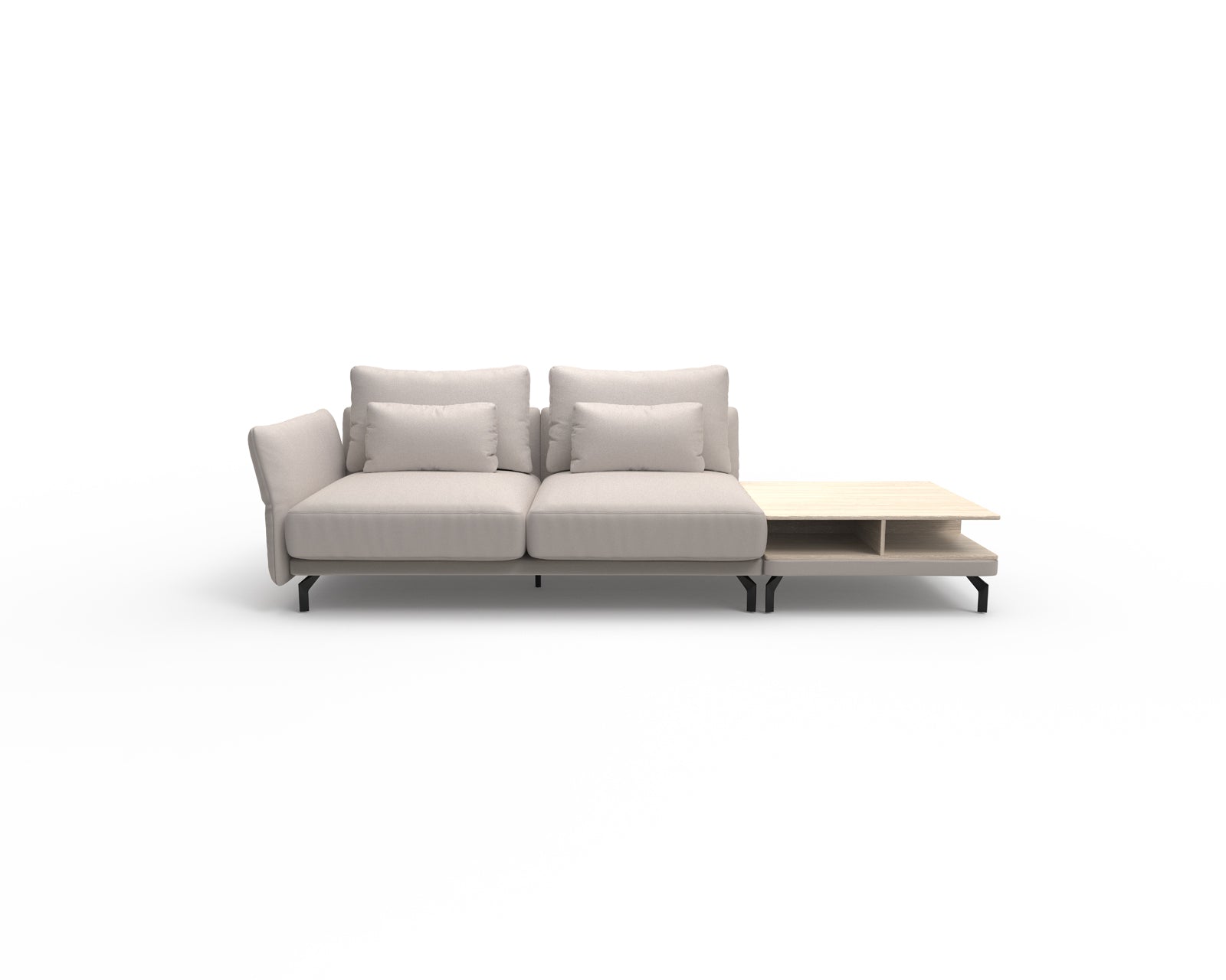 Seagull 2 Seater Sofa with Shelf Table (Right)